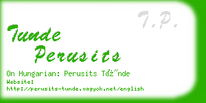 tunde perusits business card